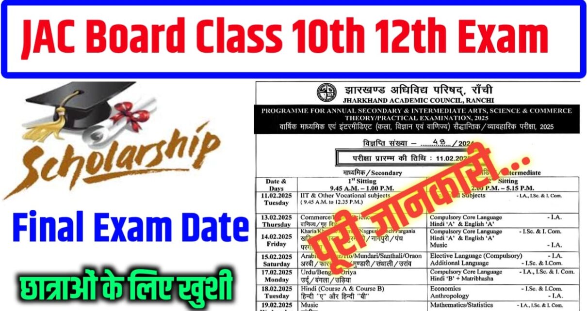 Jharkhand Board Class 10th or 12th Ka Exam Kab Suru Hoga 2025